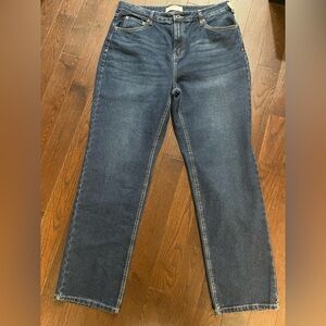 Aeropostale Super High Rise Straight Jeans in Dark Blue Denim